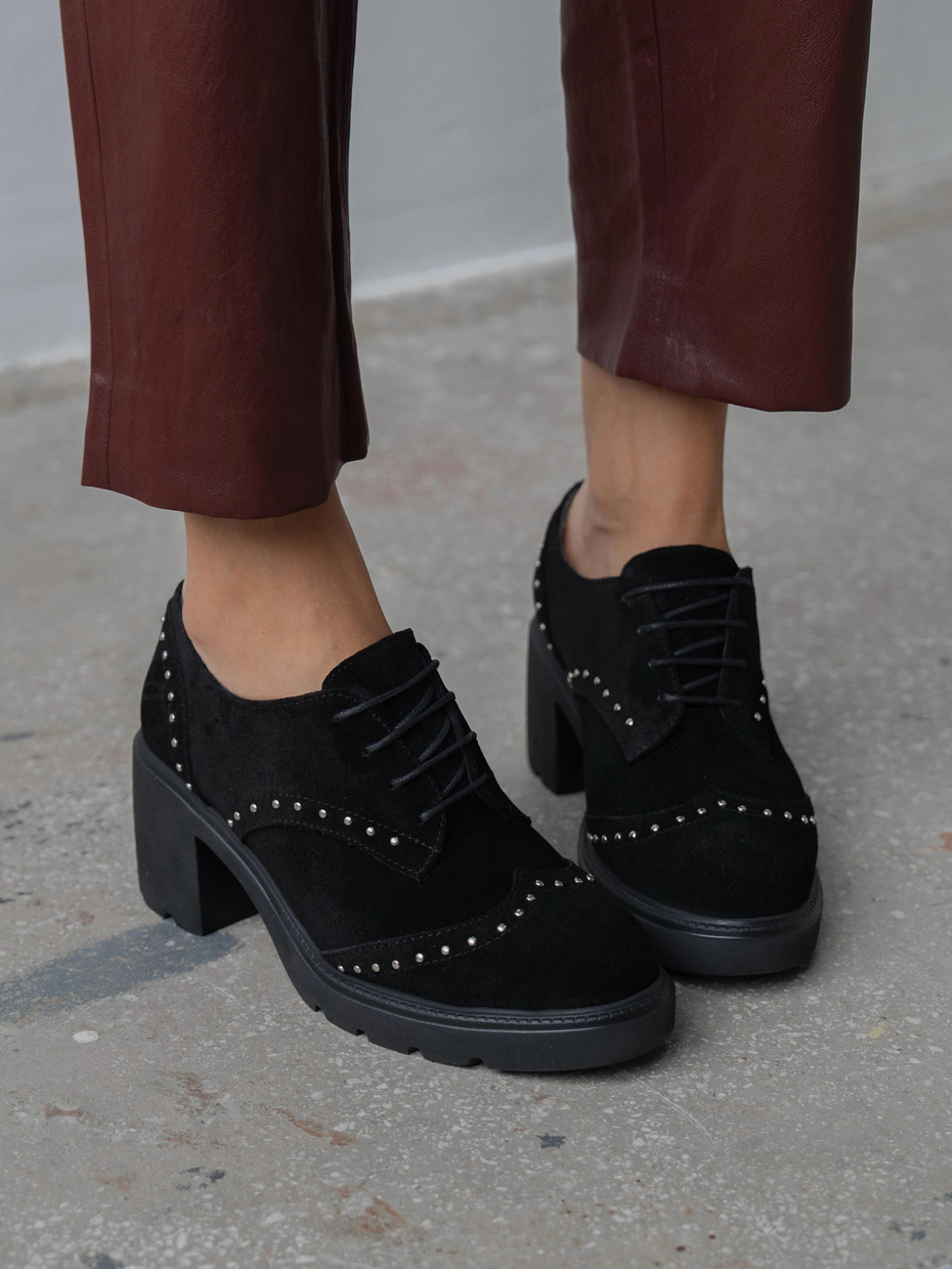 Lysi Siyah Süet Hakiki Deri Kadın MAKOSEN