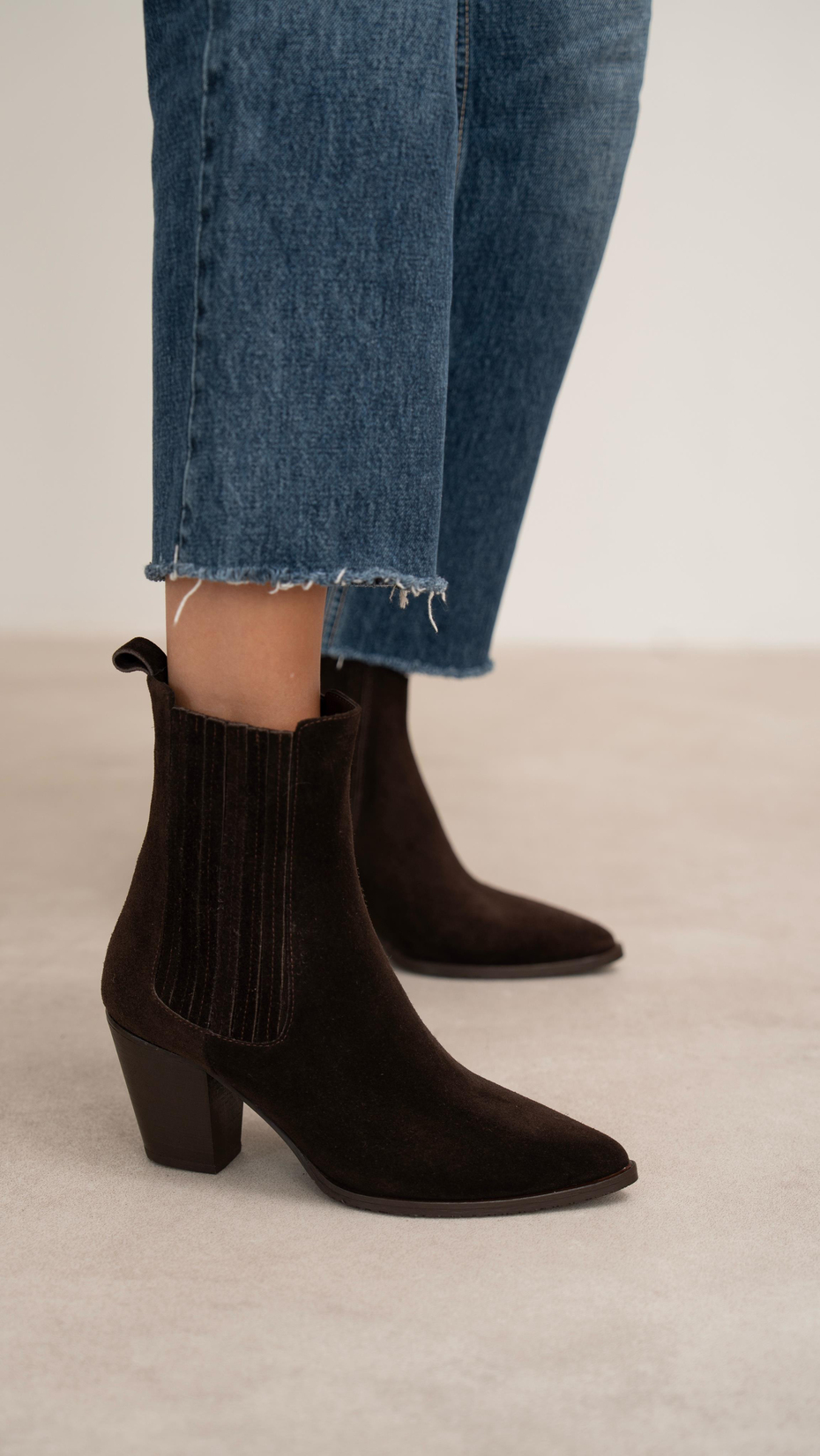 Marcelo Kahve Süet   Hakiki Deri   Bot