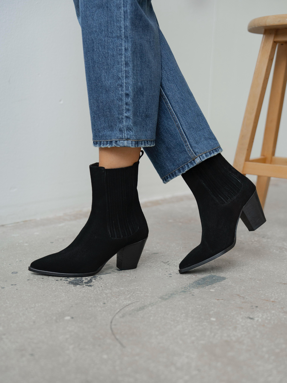 Marcelo Siyah Süet Hakiki Deri  Bot