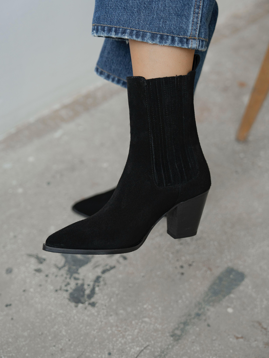 Marcelo Siyah Süet Hakiki Deri  Bot