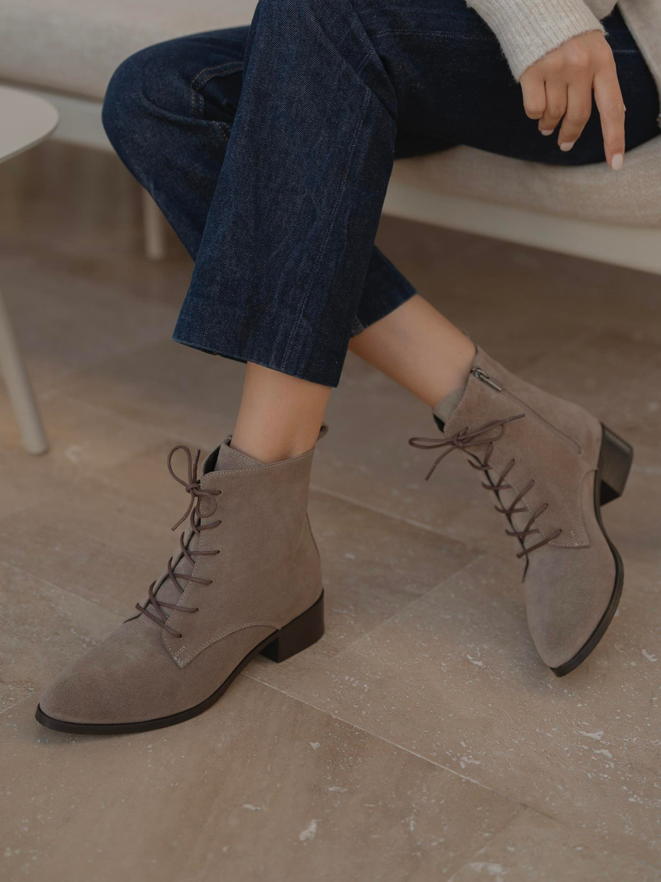 Moli Kum Süet Hakiki Deri Kadın Bot