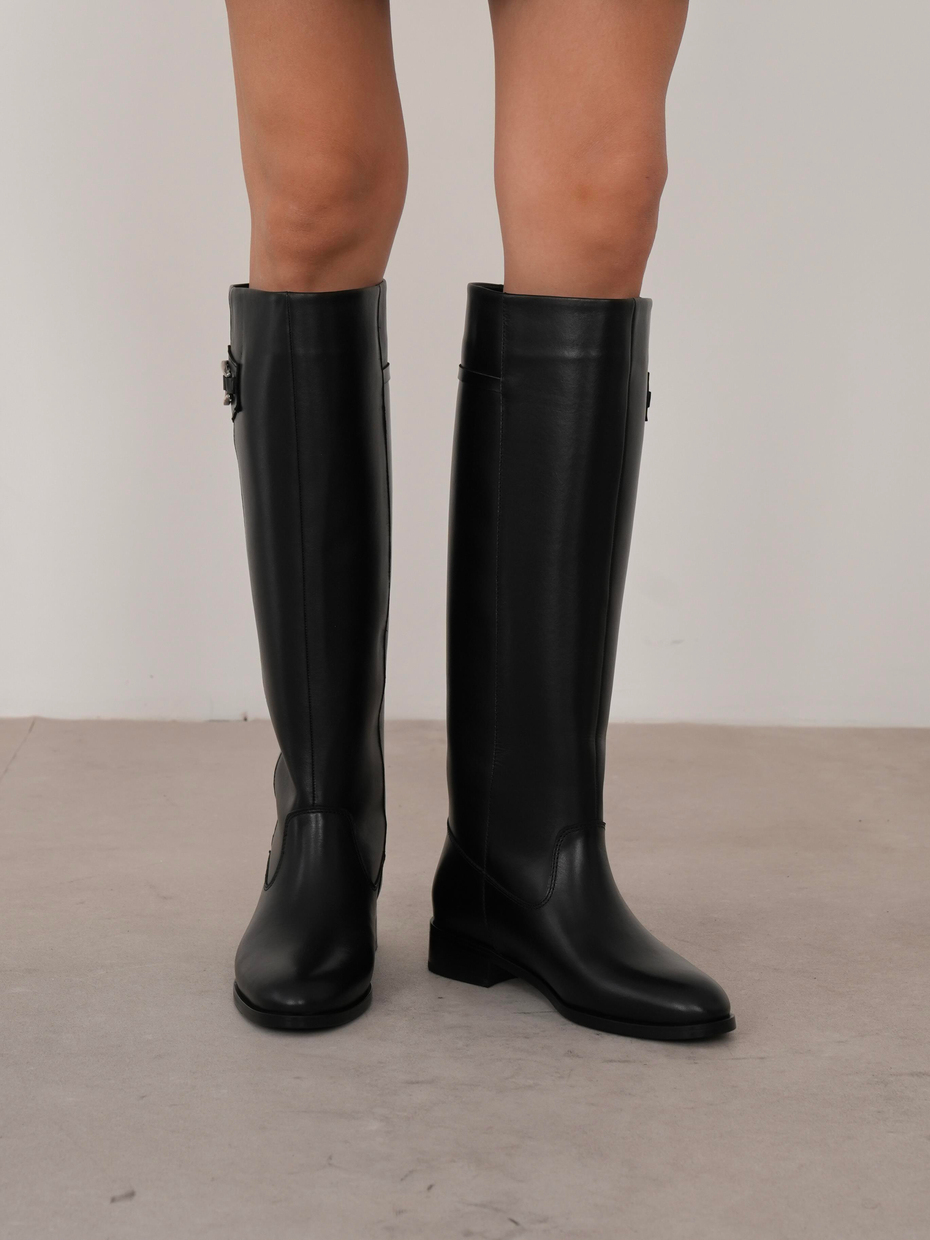 Morena Siyah Hakiki Deri Kadın Çizme