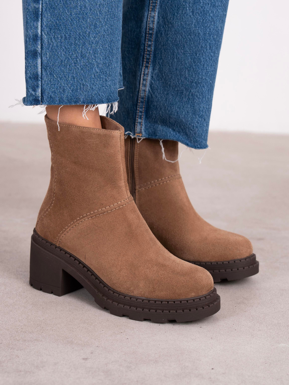 Muno Camel Süet Hakiki Süet Kadın Bot
