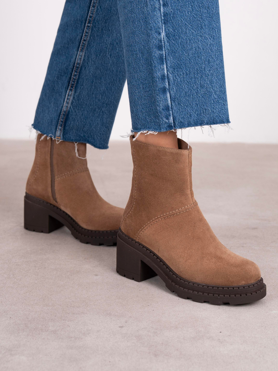 Muno Camel Süet Hakiki Süet Kadın Bot