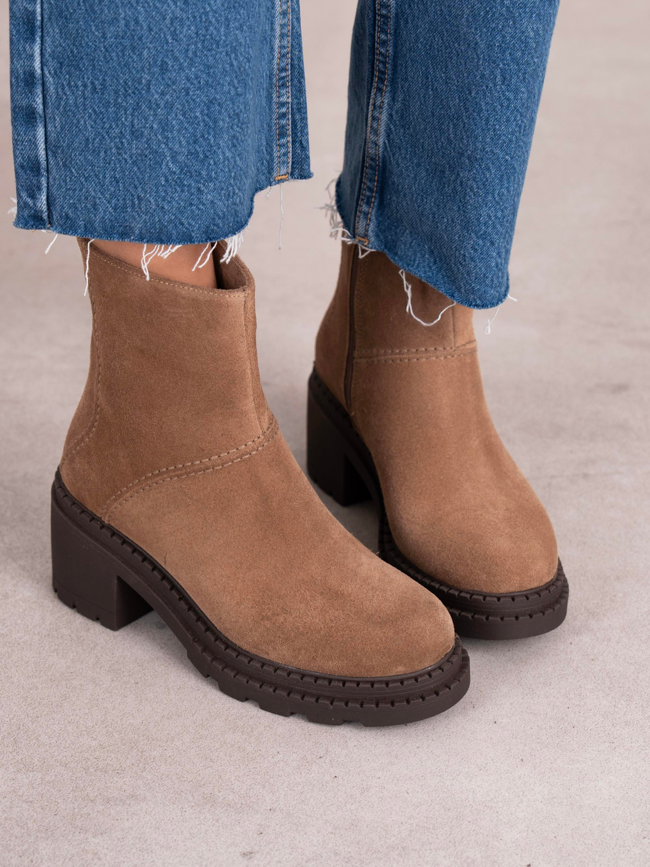 Muno Camel Süet Hakiki Süet Kadın Bot