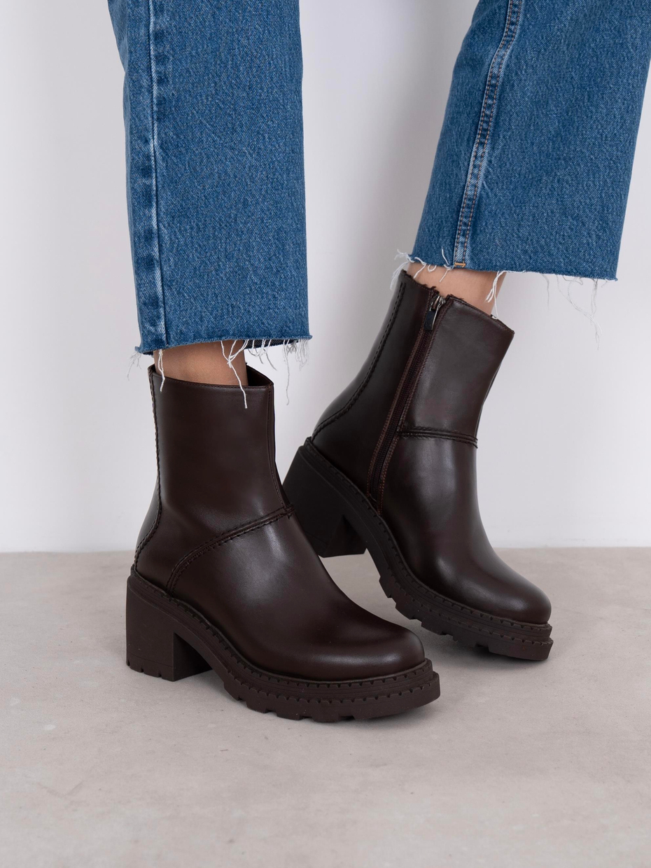 Muno Kahve Hakiki Deri Kadın Bot