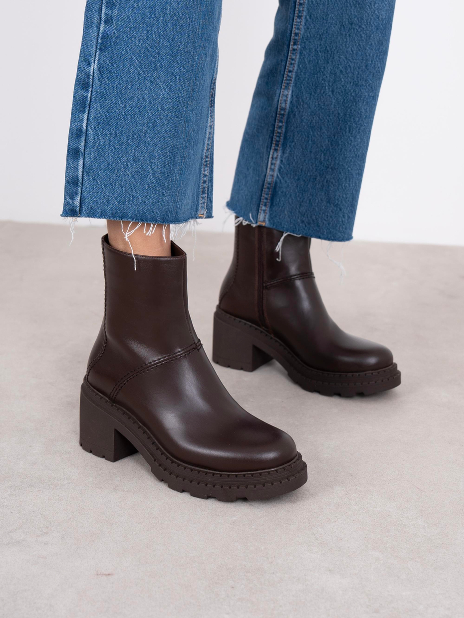 Muno Kahve Hakiki Deri Kadın Bot