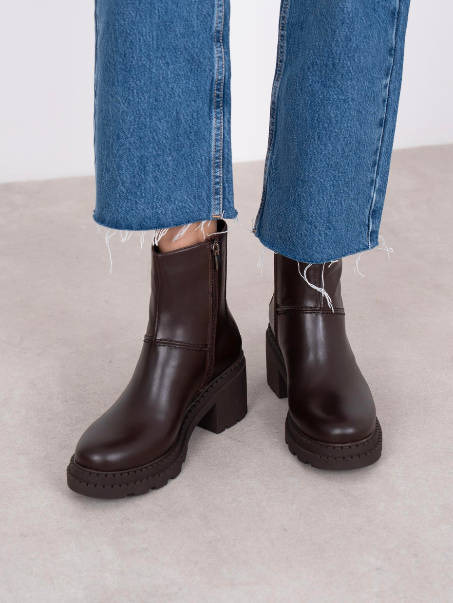 Muno Kahve Hakiki Deri Kadın Bot