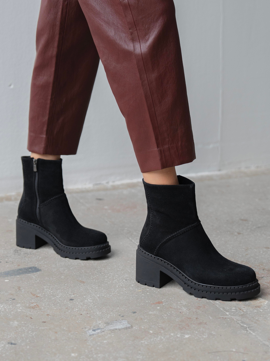 Muno Siyah Süet Hakiki Süet Kadın Bot