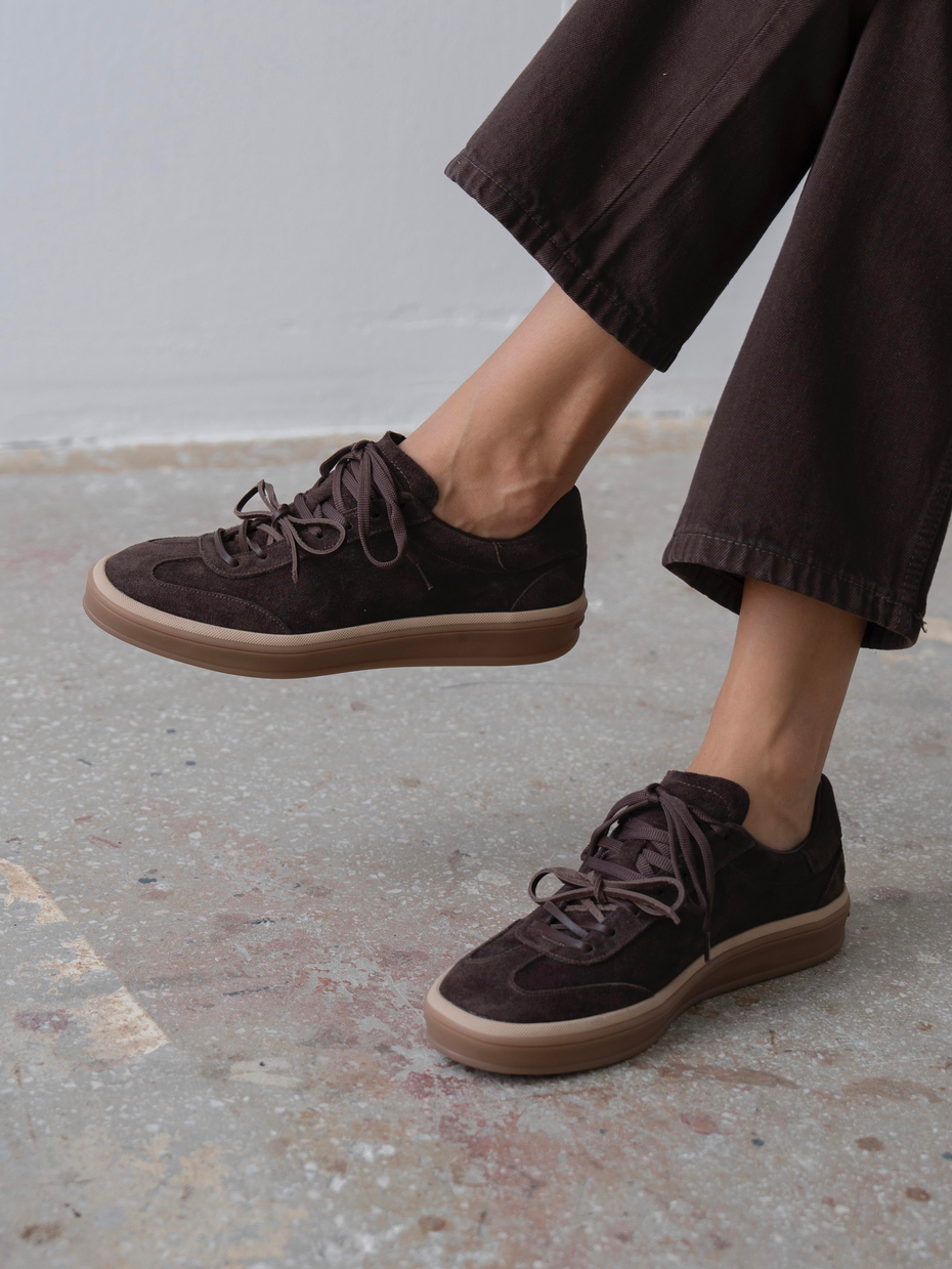 Myler Kahve Süet Hakiki Deri Kadın Spor Ayakkabi