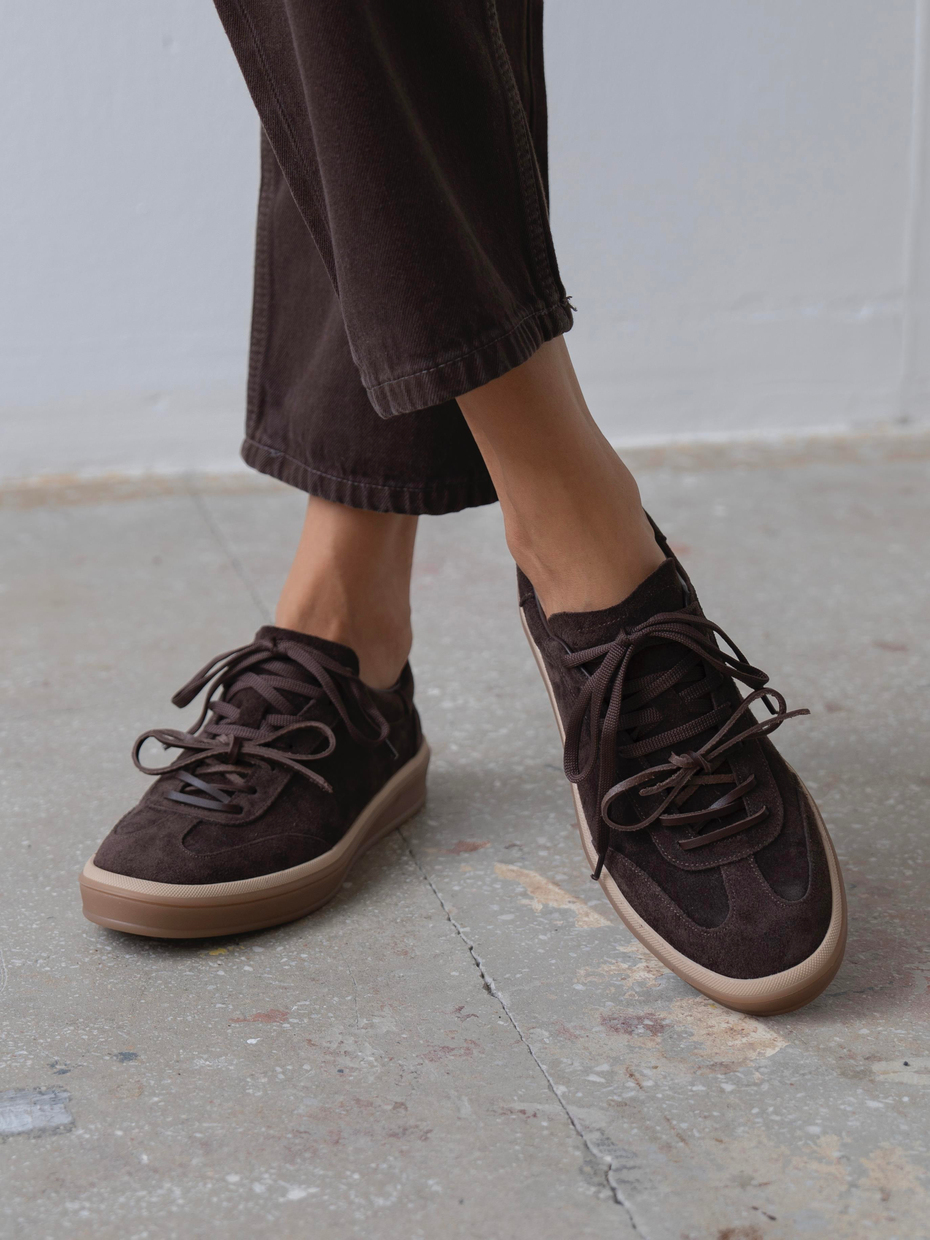 Myler Kahve Süet Hakiki Deri Kadın Spor Ayakkabi