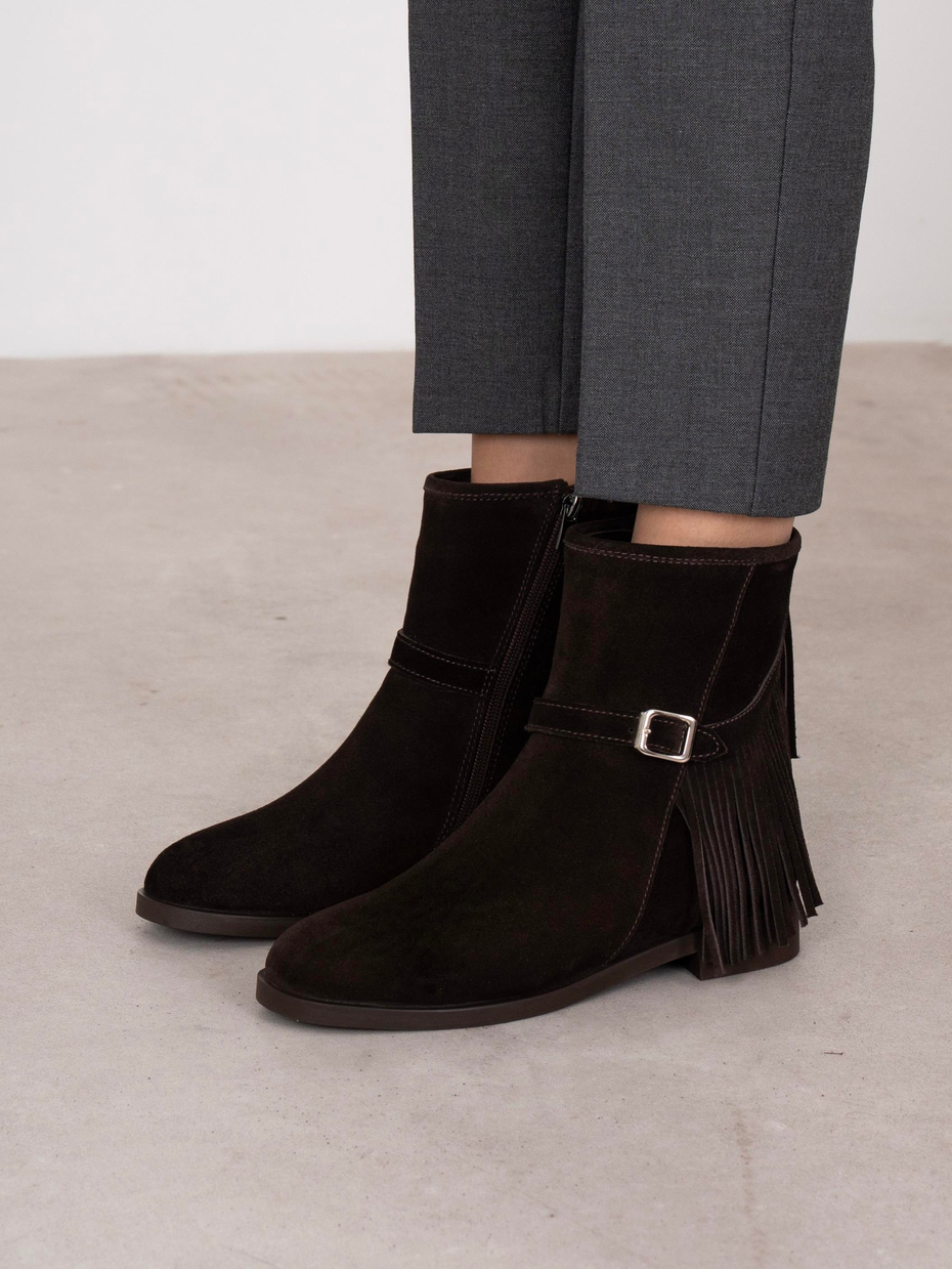 Nastia Kahve Süet Hakiki Deri Kadın Bot