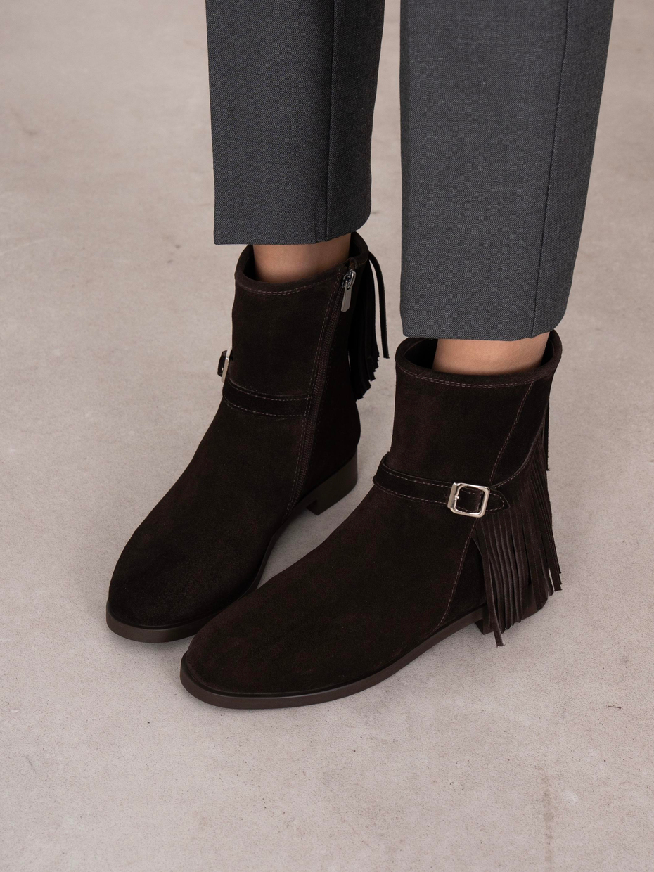 Nastia Kahve Süet Hakiki Deri Kadın Bot