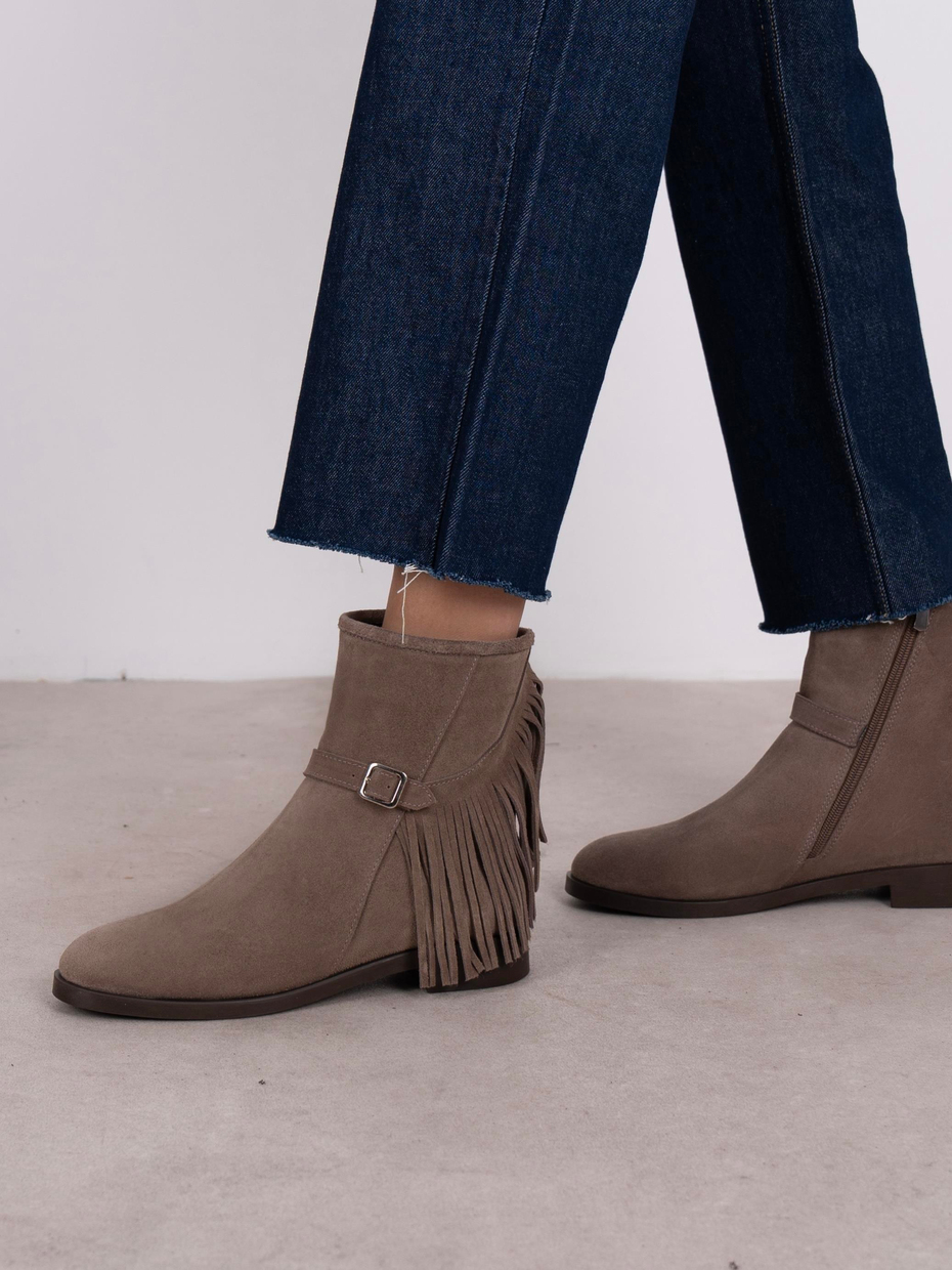 Nastia Vizon Süet Hakiki Deri Kadın Bot