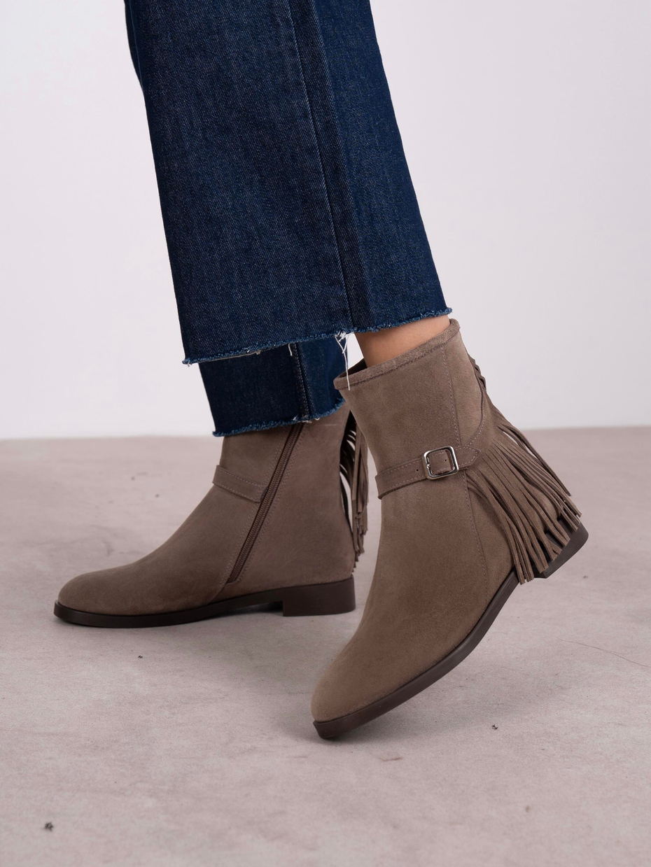 Nastia Vizon Süet Hakiki Deri Kadın Bot