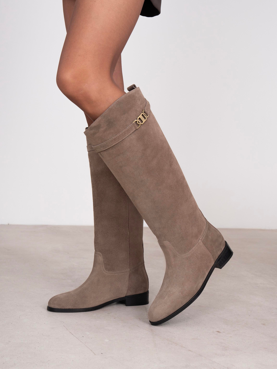 Naya Vizon Süet Hakiki Deri Kadın XL Çizme