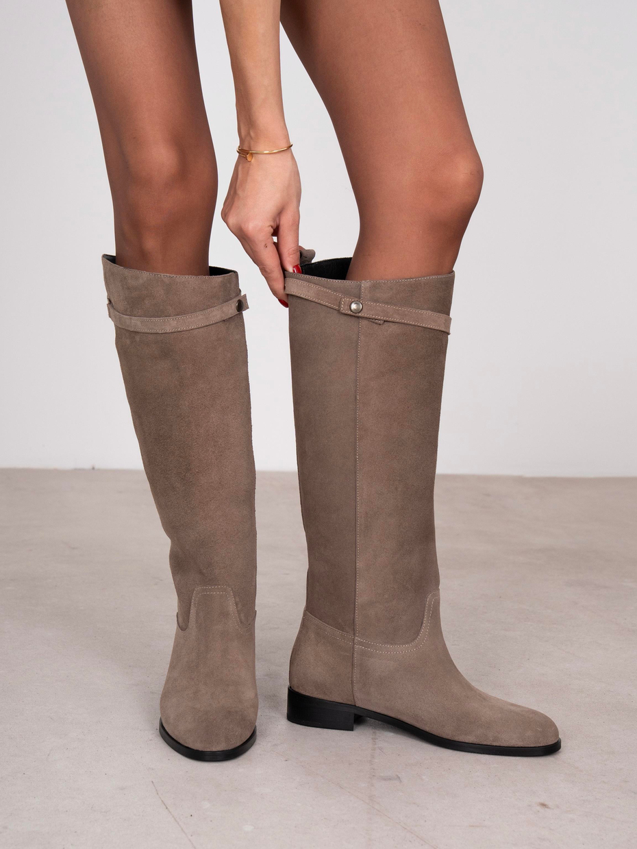 Naya Vizon Süet Hakiki Deri Kadın XL Çizme