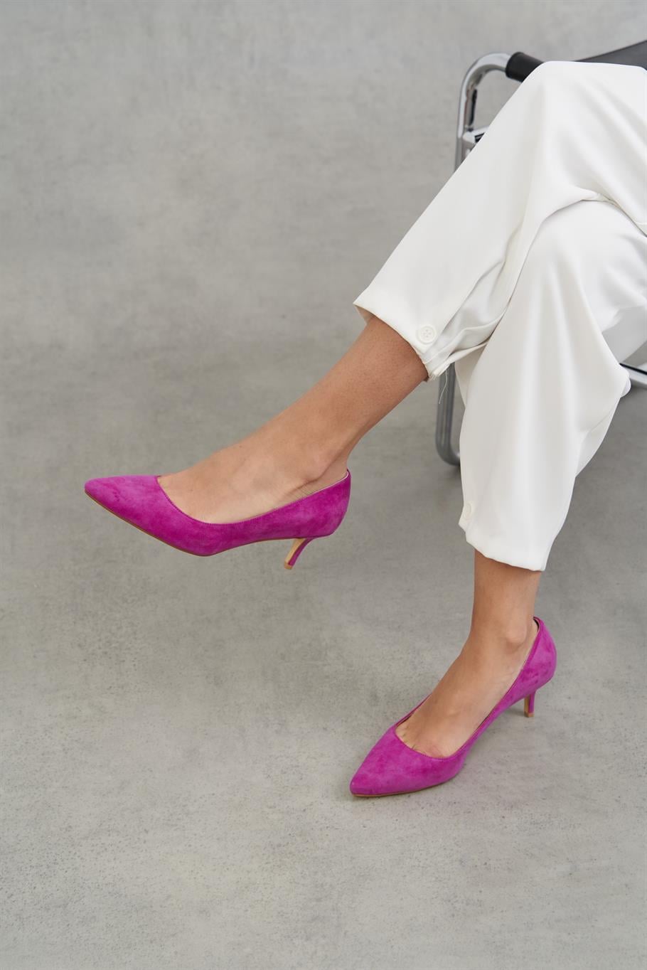 Nell Fuşya Süet   Stiletto