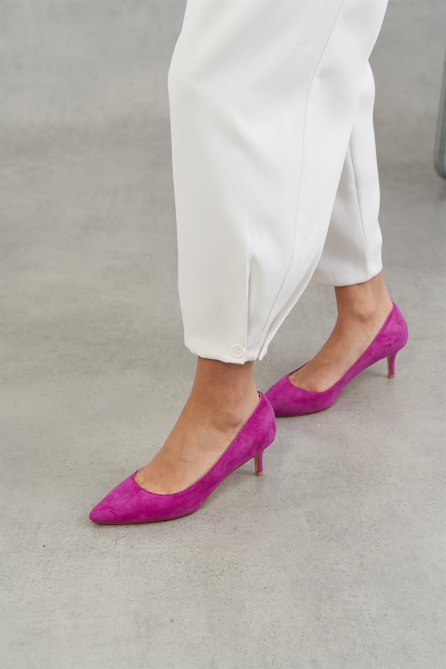 Nell Fuşya Süet   Stiletto
