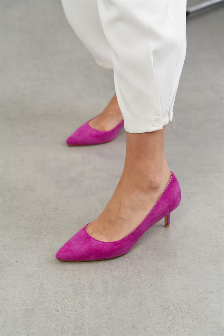 Nell Fuşya Süet   Stiletto