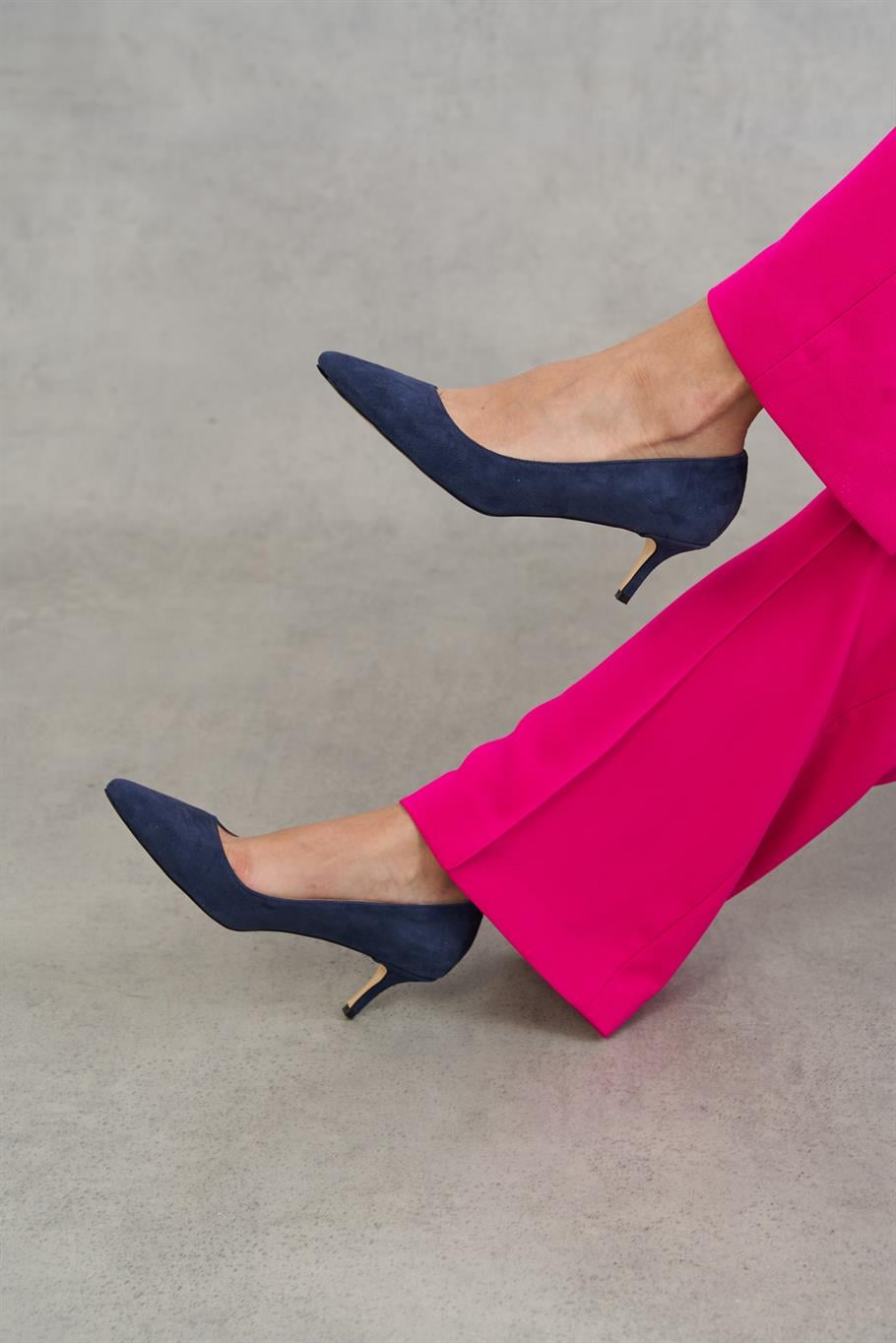 Nell Lacivert Süet   Stiletto