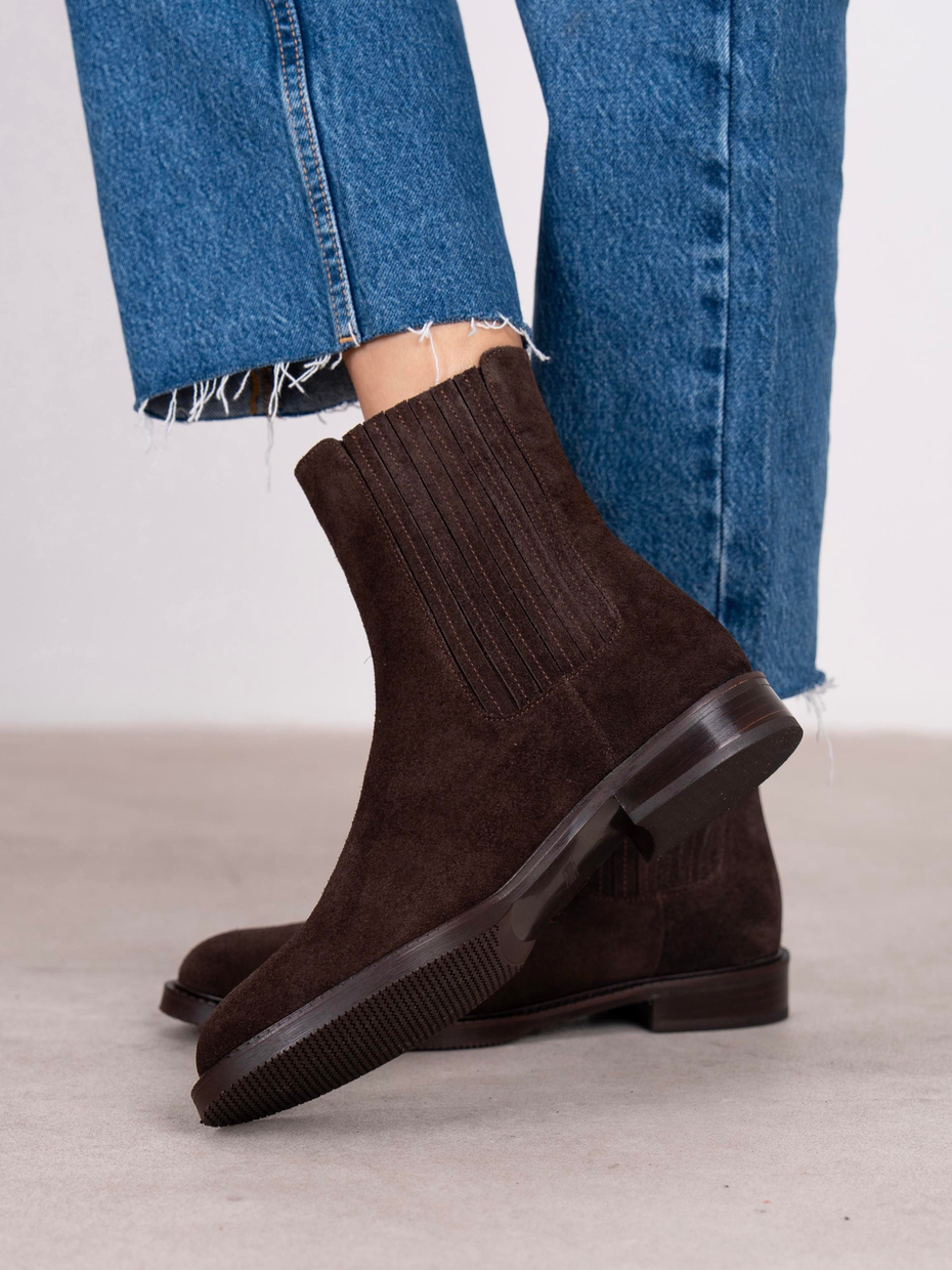 Nomi Kahve Süet Hakiki Deri Kadın Bot