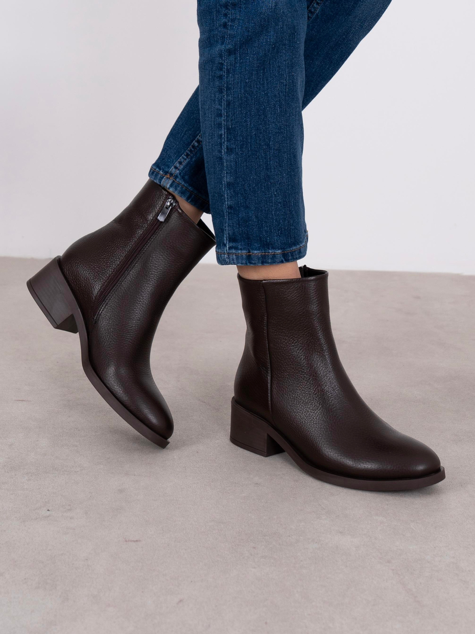 Noura Kahve Hakiki Deri Kadın Bot