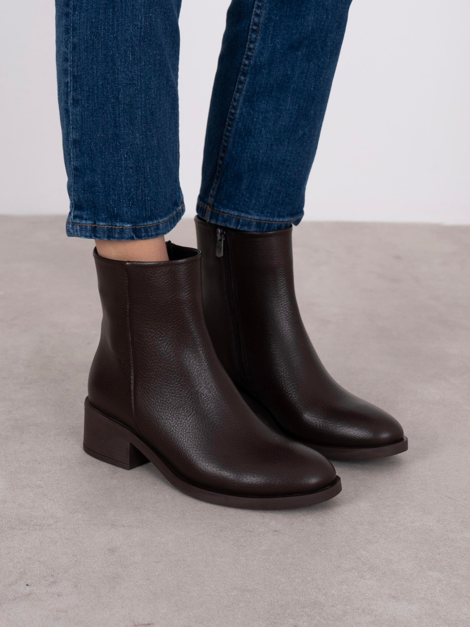 Noura Kahve Hakiki Deri Kadın Bot