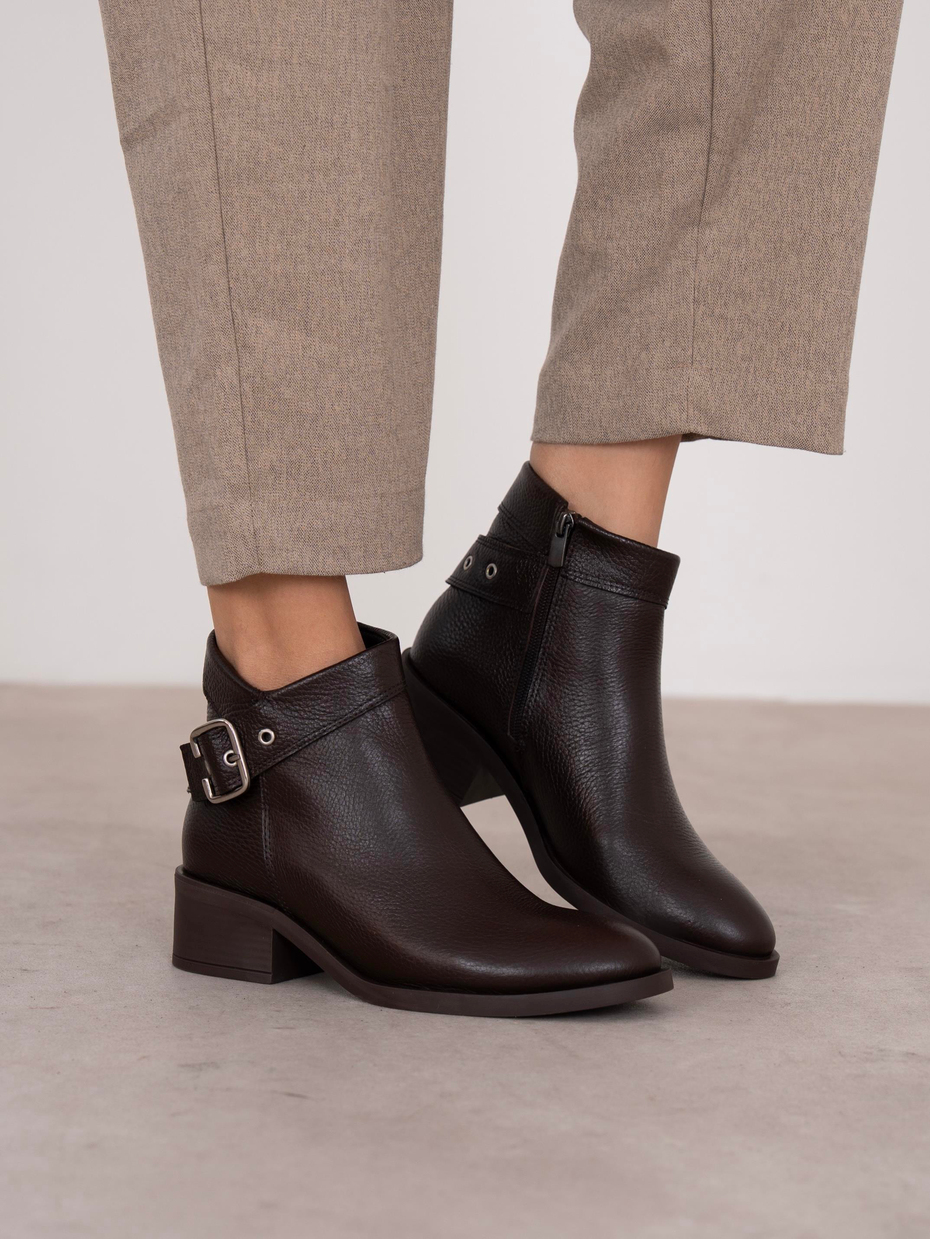 Nysa Kahve Hakiki Deri Kadın Bot