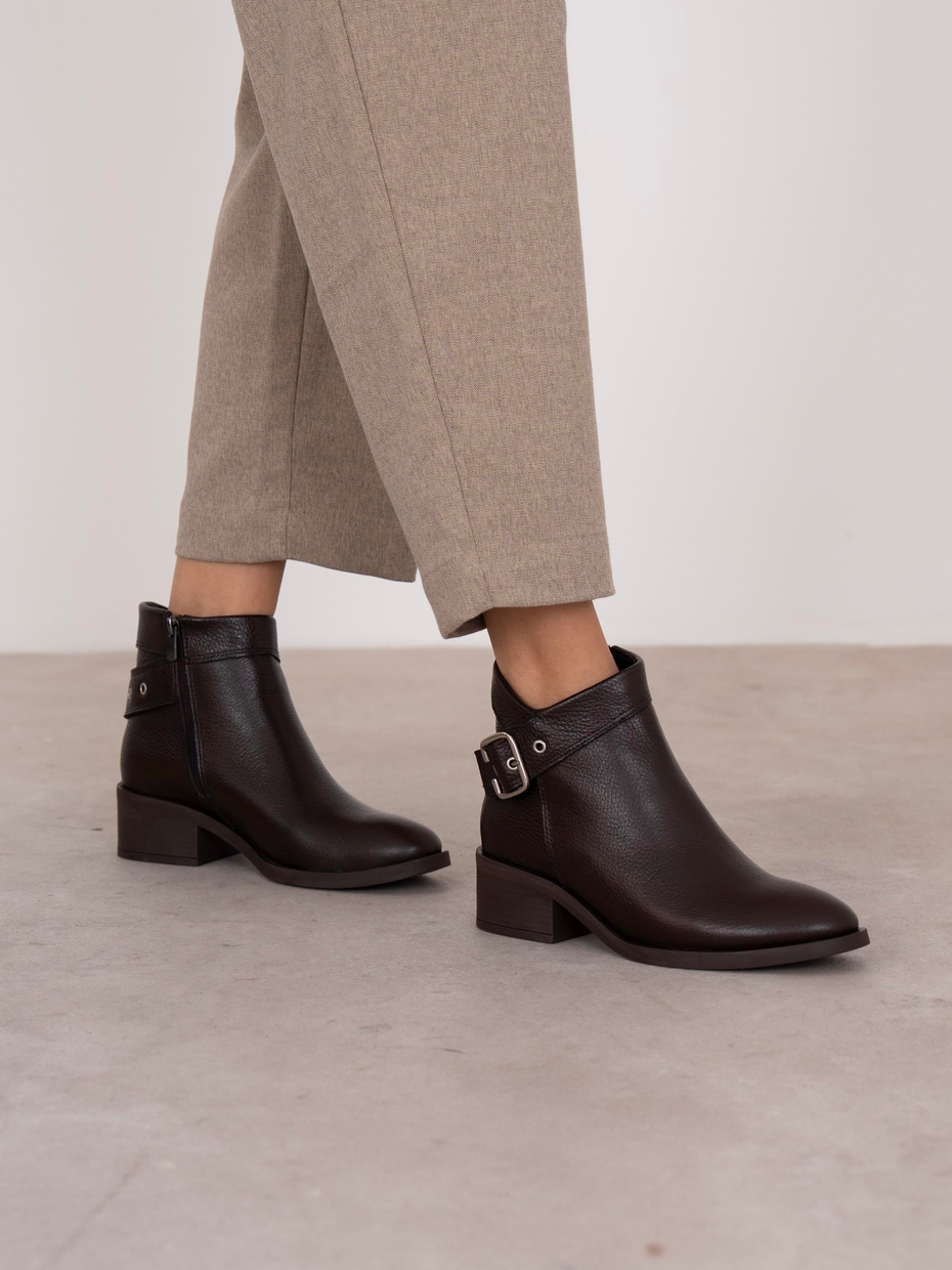 Nysa Kahve Hakiki Deri Kadın Bot