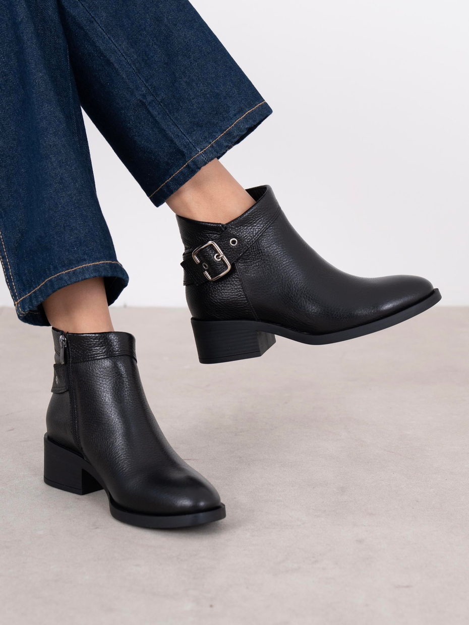 Nysa Siyah Hakiki Deri Kadın Bot