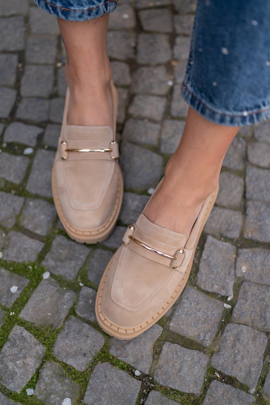 Octavia Camel Süet   Makosen Ayakkabı