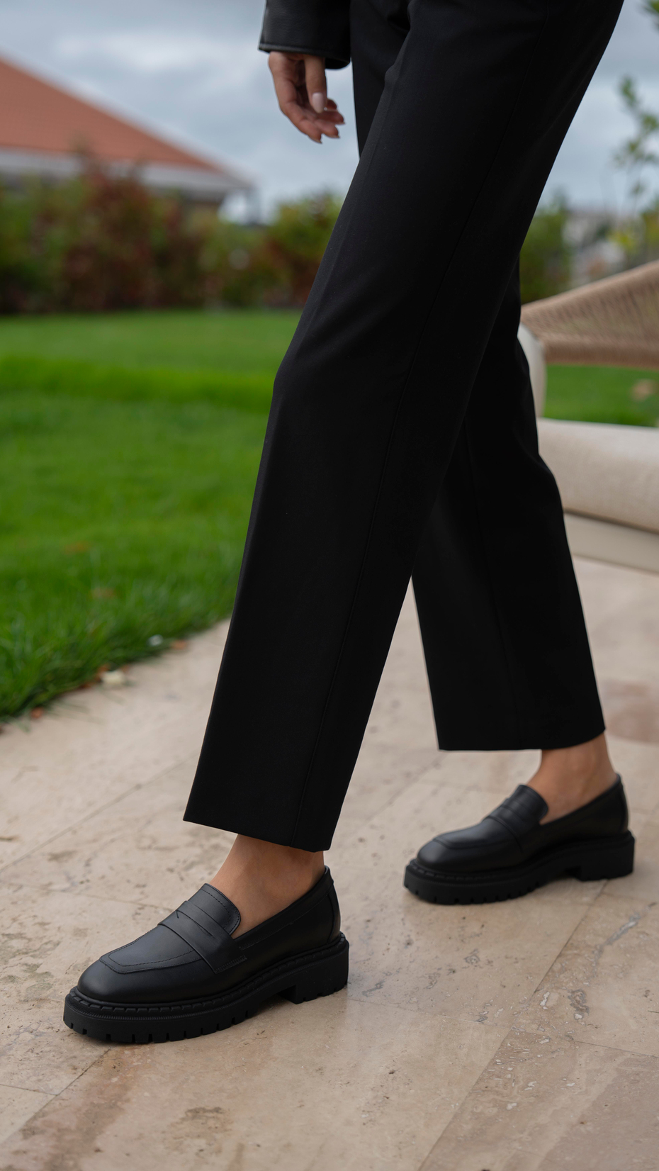 Oisin Siyah Deri   Hakiki Deri Kadın   Makosen Ayakkabı