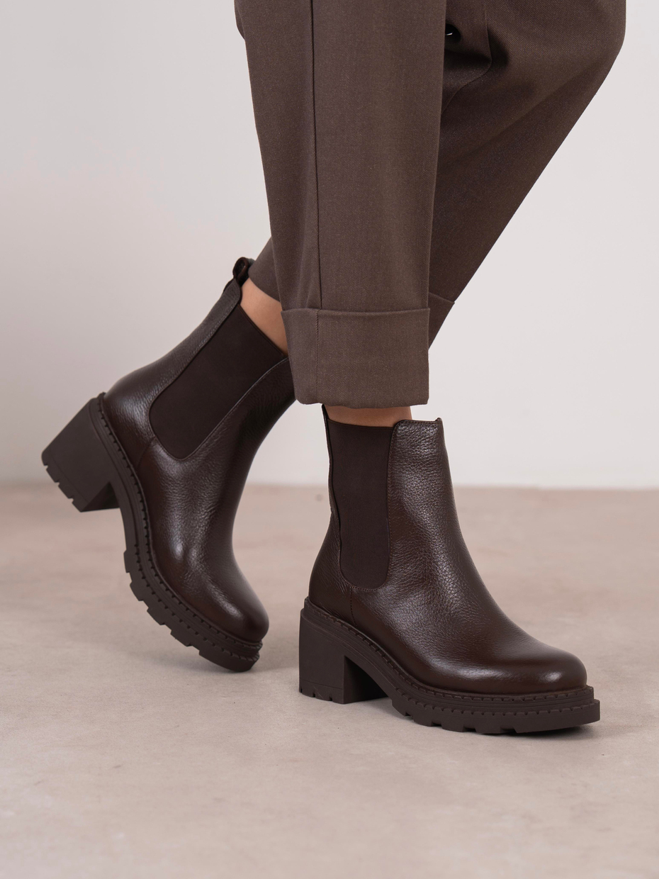 Olyana Kahve Hakiki Deri Kadın Bot