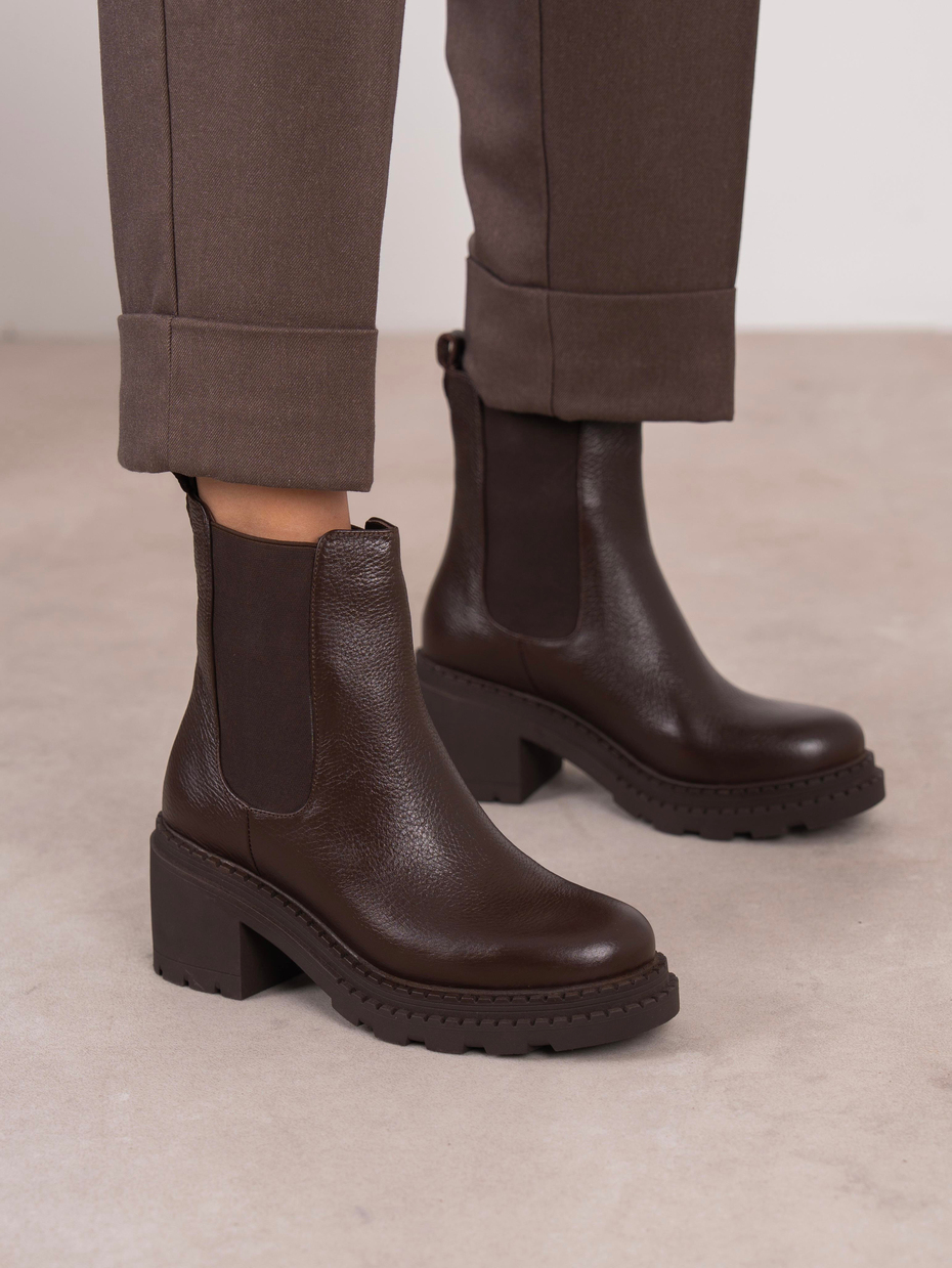 Olyana Kahve Hakiki Deri Kadın Bot