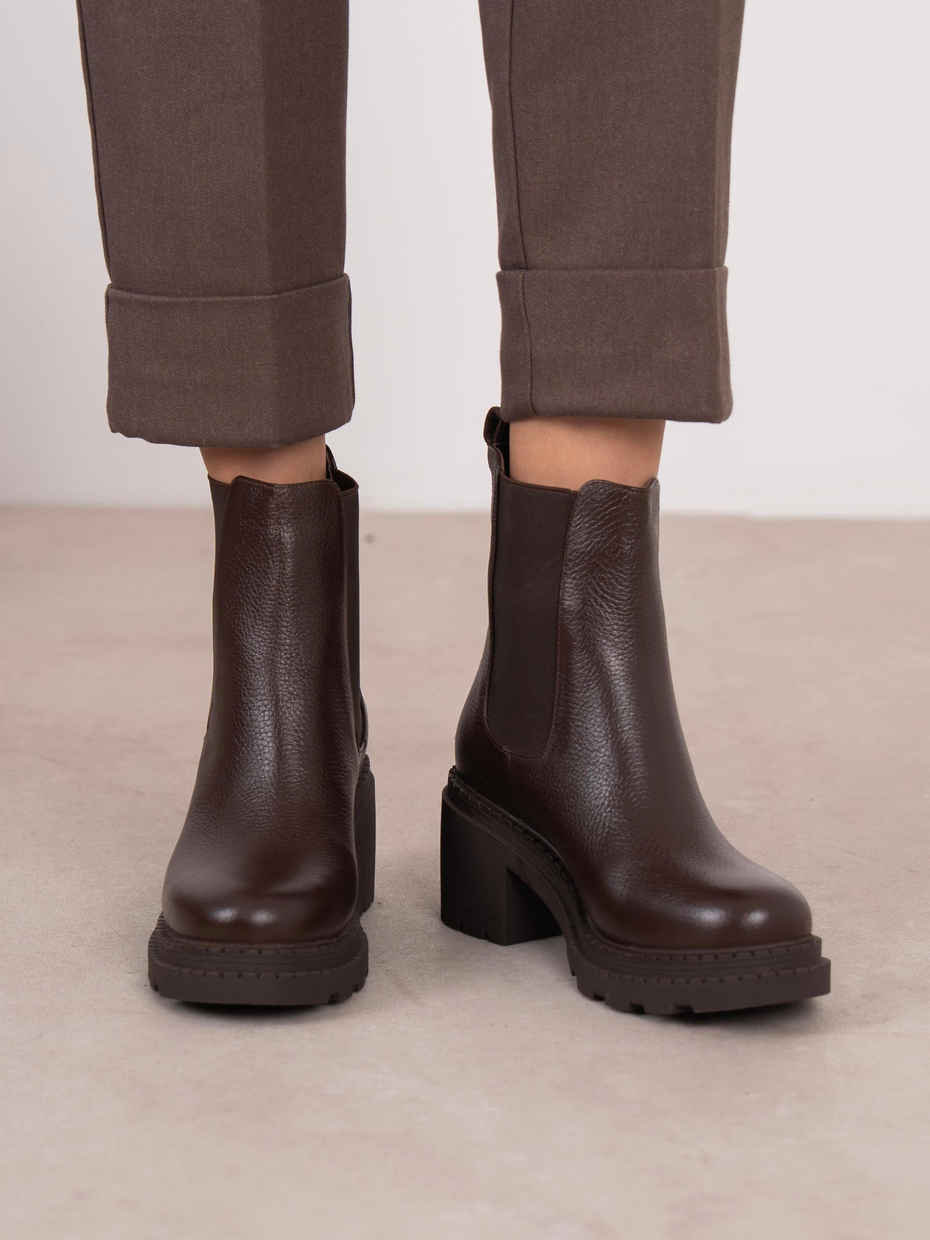 Olyana Kahve Hakiki Deri Kadın Bot