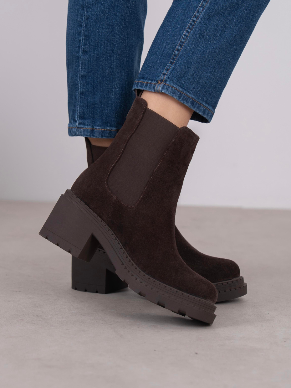 Olyana Kahve Süet Hakiki Deri Kadın Bot