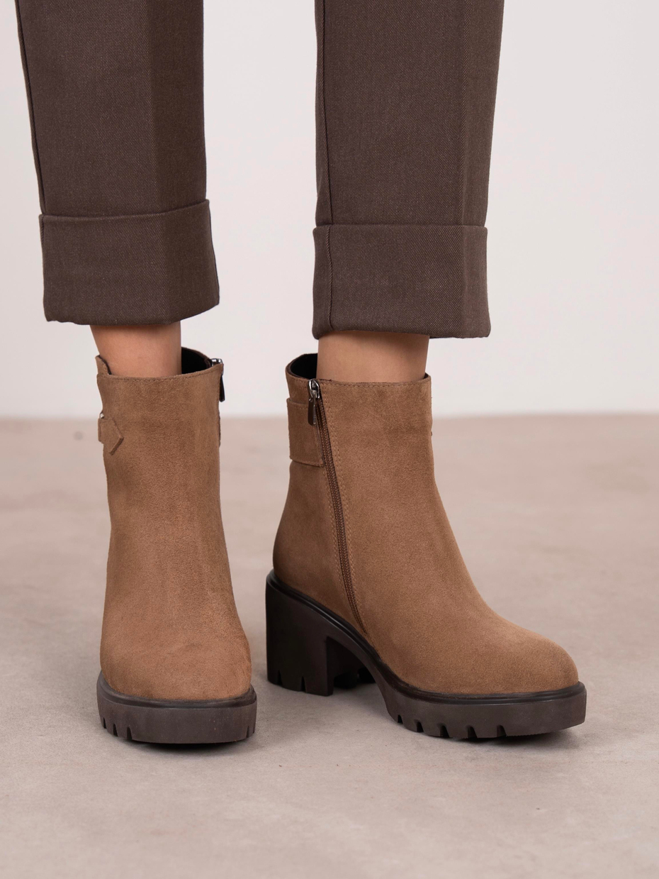 Oribel Camel Süet Hakiki Deri Kadın Bot