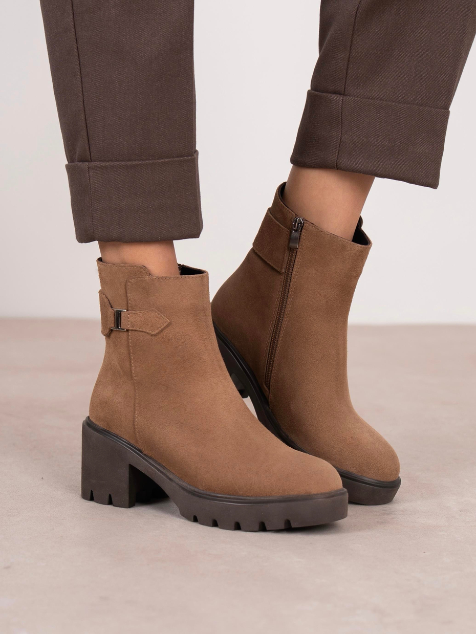 Oribel Camel Süet Hakiki Deri Kadın Bot