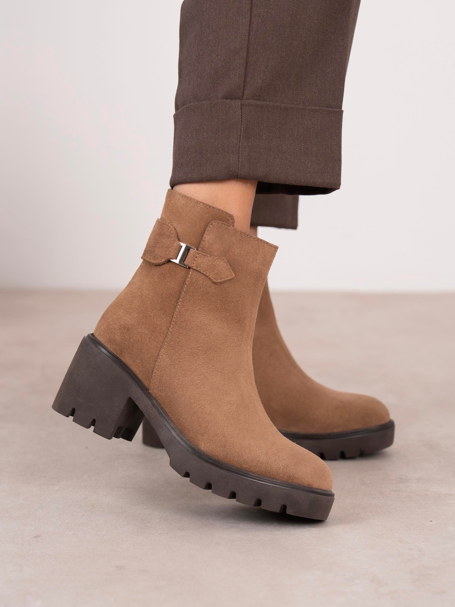 Oribel Camel Süet Hakiki Deri Kadın Bot