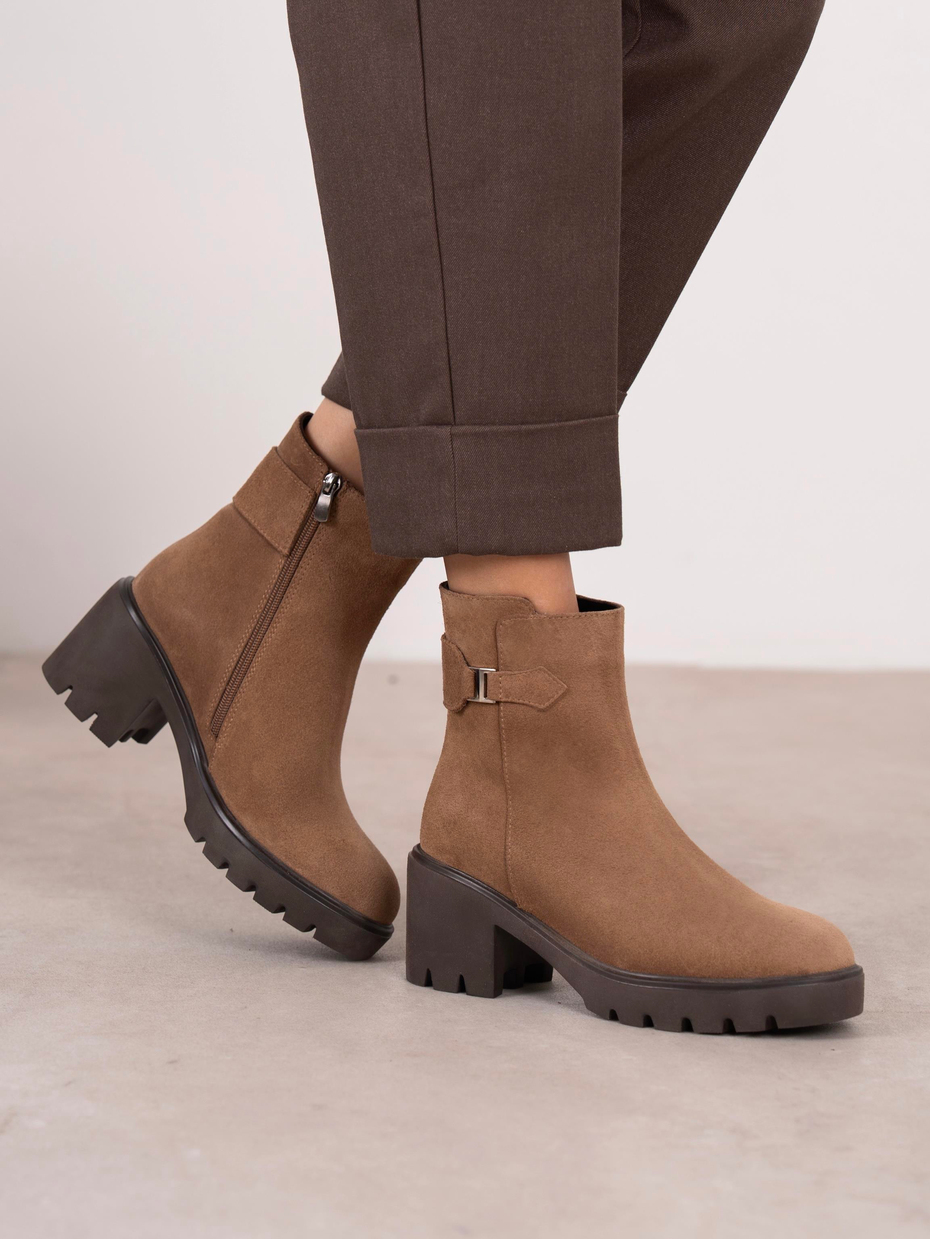 Oribel Camel Süet Hakiki Deri Kadın Bot