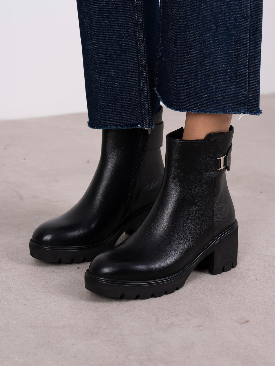 Oribel Siyah Hakiki Deri Kadın Bot