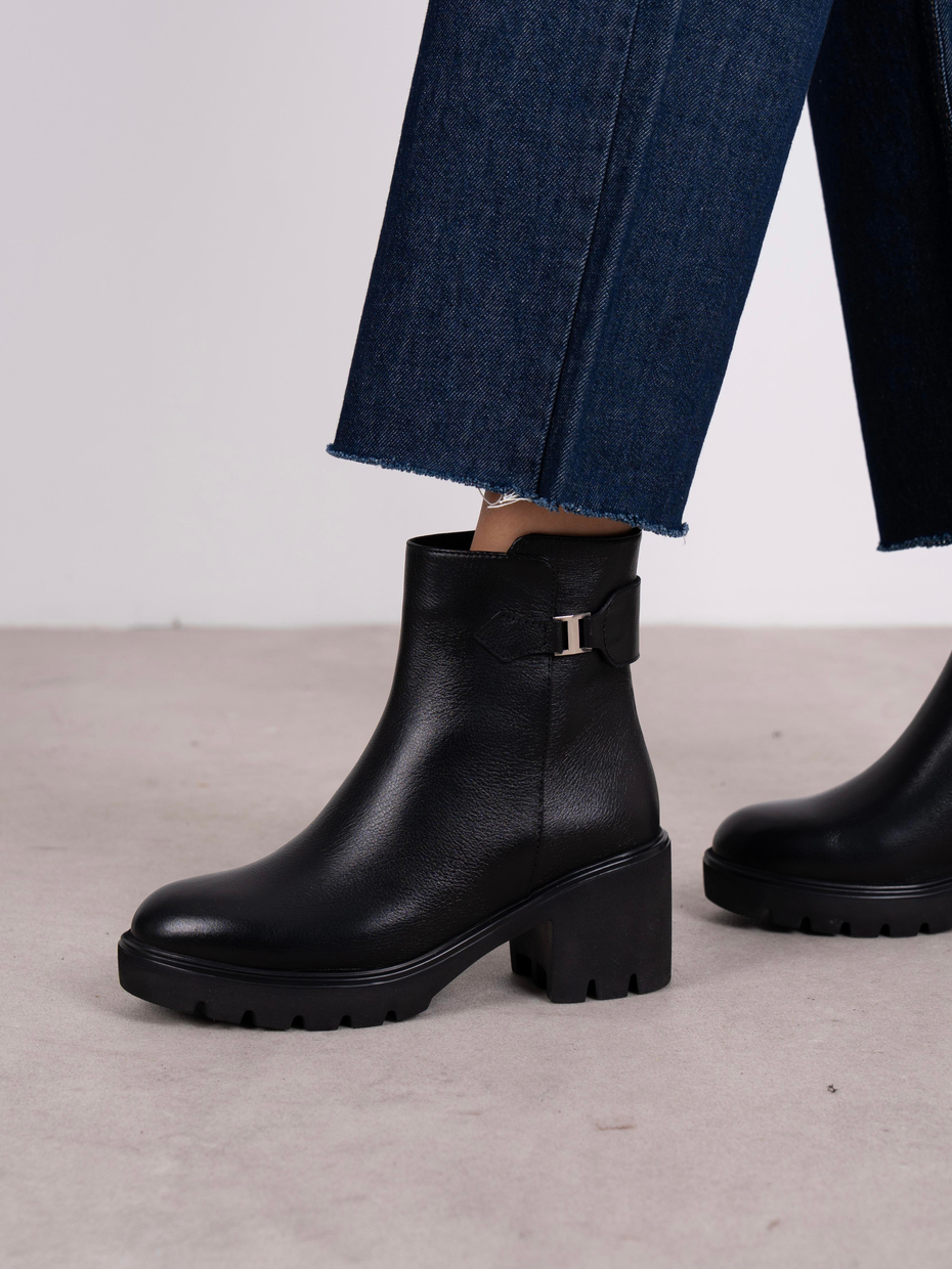 Oribel Siyah Hakiki Deri Kadın Bot