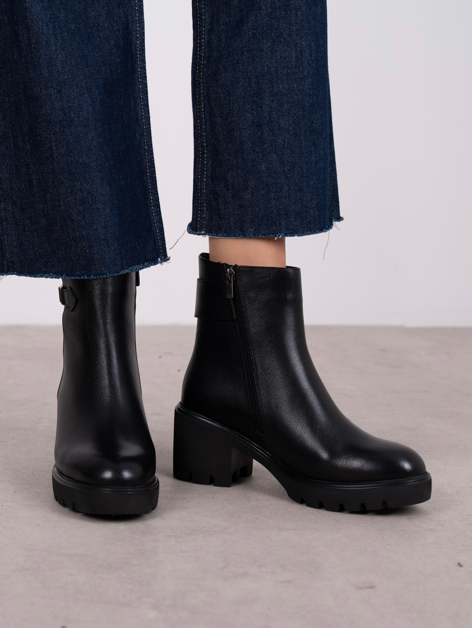 Oribel Siyah Hakiki Deri Kadın Bot