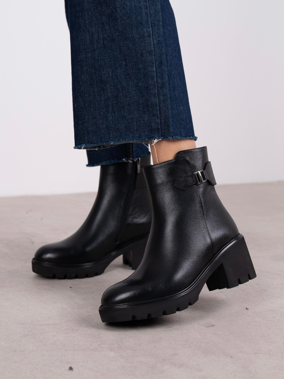 Oribel Siyah Hakiki Deri Kadın Bot