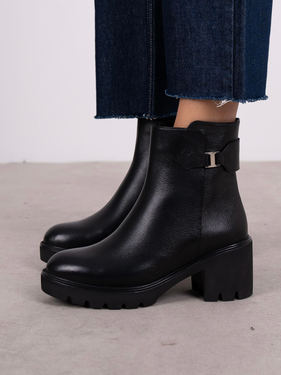 Oribel Siyah Hakiki Deri Kadın Bot