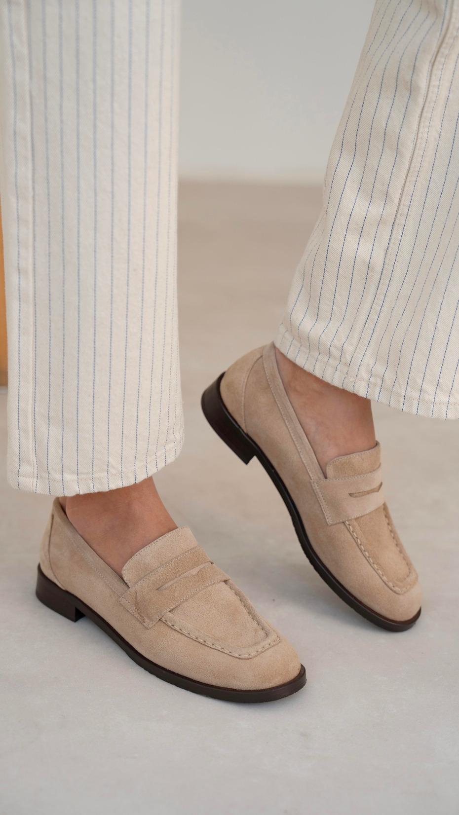 Origi Bej Süet   Hakiki Deri   Makosen Ayakkabı