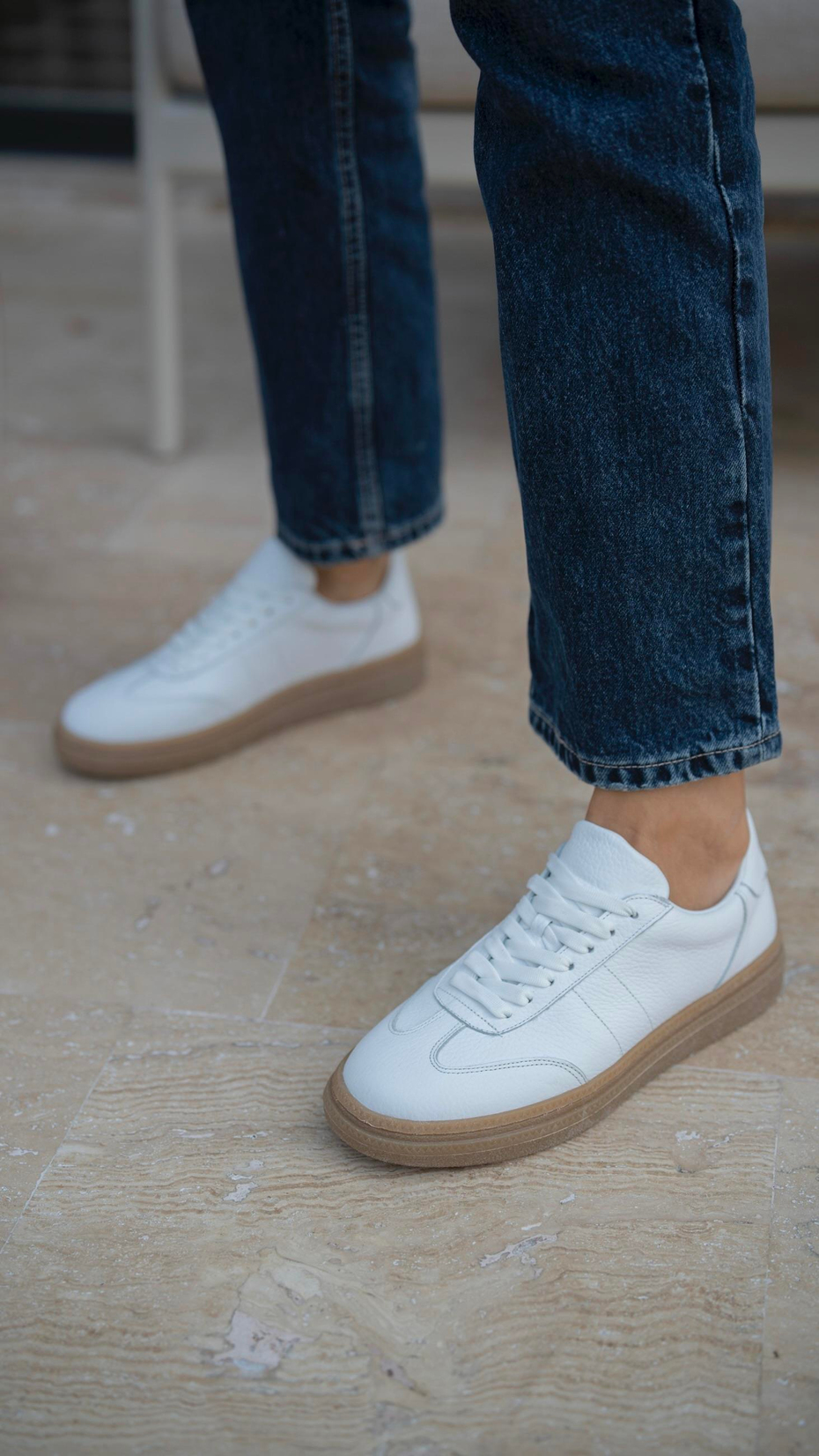 Orsic Beyaz   Hakiki Deri Kadın   Spor Ayakkabı