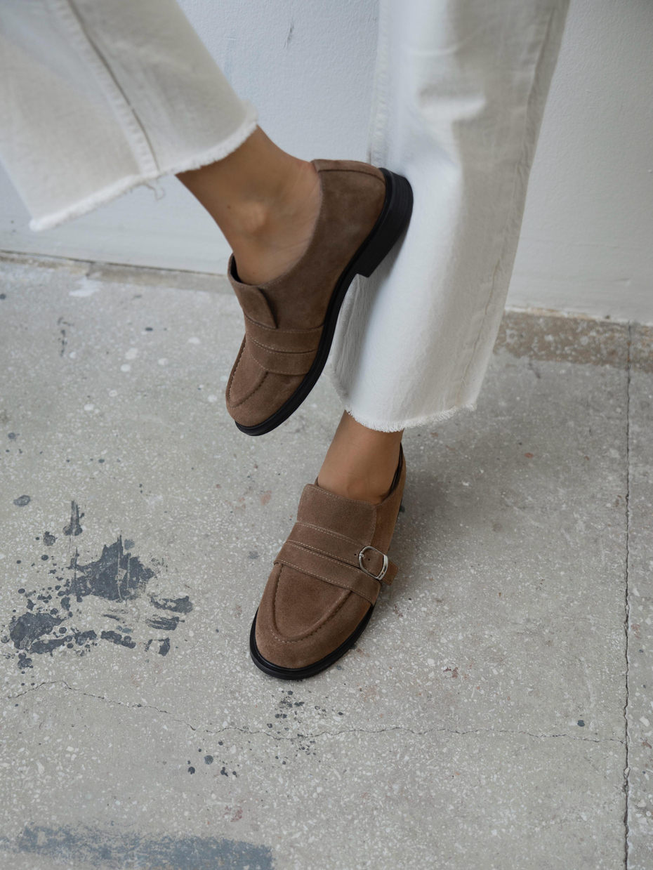 Ovel Camel Hakiki Süet Kadın Makosen Ayakkabı