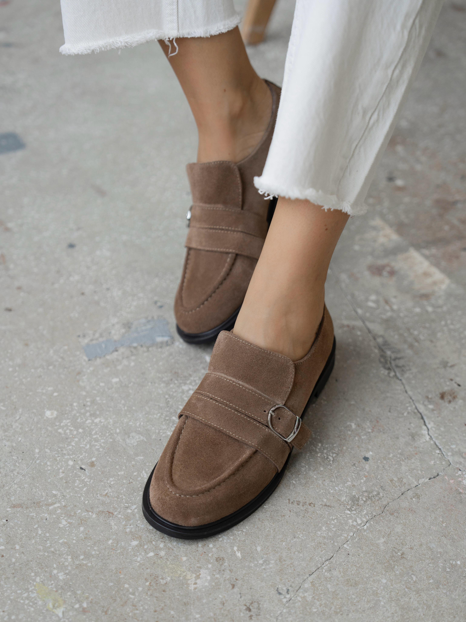 Ovel Camel Hakiki Süet Kadın Makosen Ayakkabı